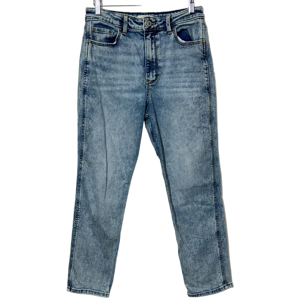 NEW Abercrombie & Fitch Mom High Rise Blue Denim Straight Leg Jeans Size 28 6 R